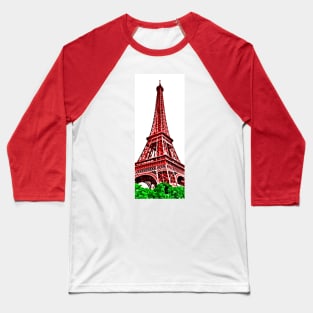 Cartoon Eiffel Tower Paris Baseball T-Shirt